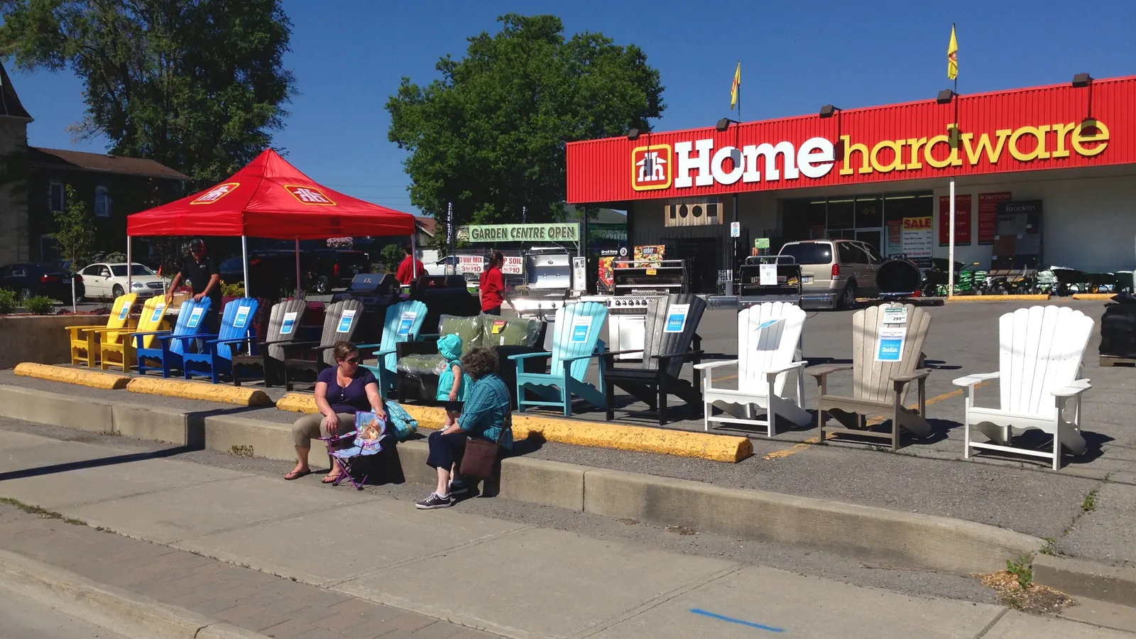 Brooklin Home Hardware on Baldwin Street, with Muskoka chairs and grills out front