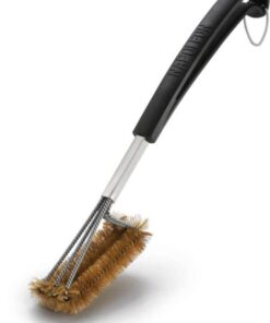 Triple-Row Grill Brush with Brass Bristles