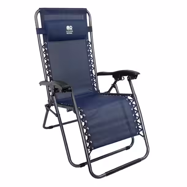 OUTDOOR REVIVAL Zero Gravity Camping Lounger - Blue
