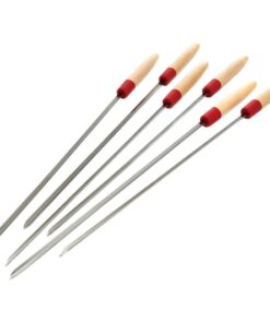 GrillPro 6 Pack V-Shaped Stainless Steel/Silicone Barbecue Skewers