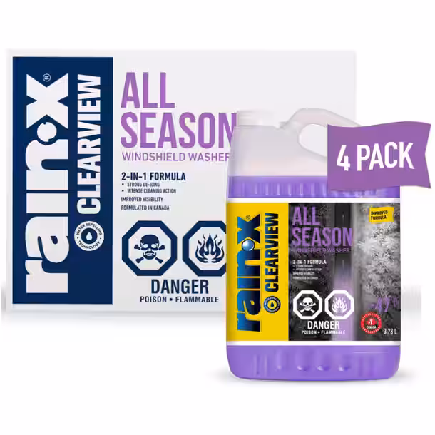 RAIN-X -47 ClearView All-Season 2-In-1 Windshield Washer Fluid (3.78 L - 4 Pack) - LOCAL PICK UP ONLY - Image 2